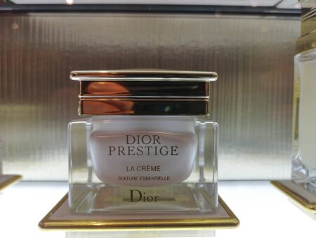 Dior Prestige La Creme face cream at perfume and cosmetics store on February 10, 2020 in Russia, Tatarstan, Kazan, Pushkin Street 2.のeditorial素材