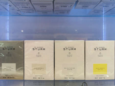 Facial skin care cosmetic kit Dr. Barbara Sturm at the Perfume and Cosmetics Store on February 20,...