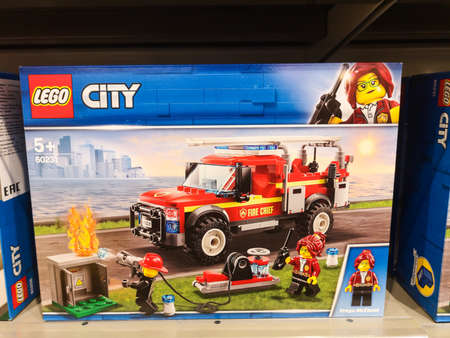 Game constructor LEGO City 60231 Truck of the head of the fire department in a store on a shelf in...