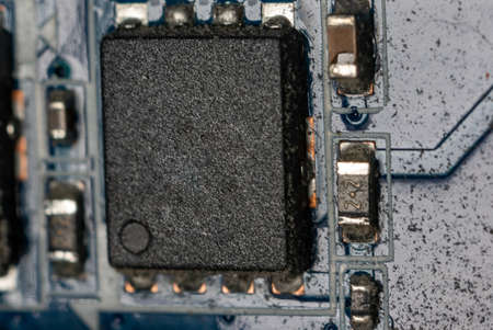 Math coprocessor on a motherboard inside a personal computer.