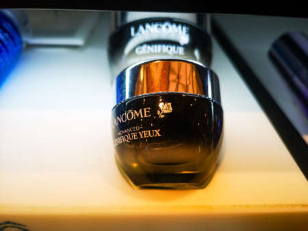 Lancome Advanced Genifique Yeux Youth Activating Eye Cream for sale in a cosmetic store on 02.22.2021 in Russia, Kazan, st. Pavlyukhina 91.のeditorial素材