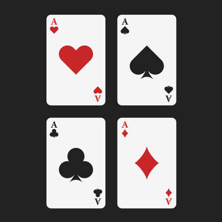 Ace Cards hearts spades diamonds clubsのイラスト素材