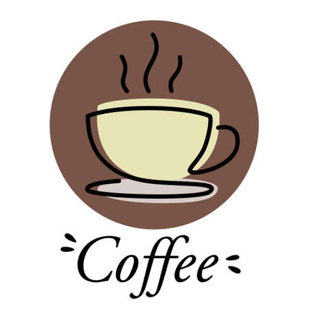 Coffee cup icon logo line art styleのイラスト素材