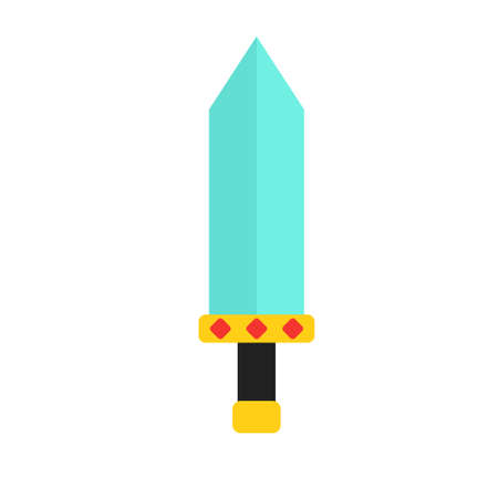 Blue fantasy sword flat design illustrationのイラスト素材