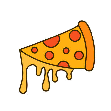 Pizza cut with cheese vector illustrationのイラスト素材