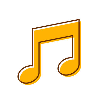 Vector music note icon cartoon simple styleのイラスト素材