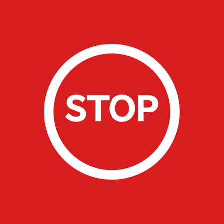 Stop icon on red backgroundのイラスト素材
