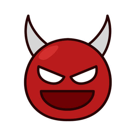 Devil face icon, angry icon, evil smile, emoticonのイラスト素材