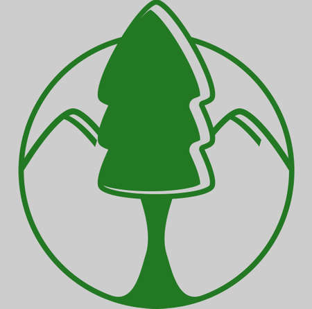 green tree logo,simple tree logoのイラスト素材