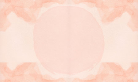 A gentle peach-colored watercolor background with a soft circular center and light textured edges. Perfect for invitations, greeting cards, website backgrounds, social media postsの写真素材