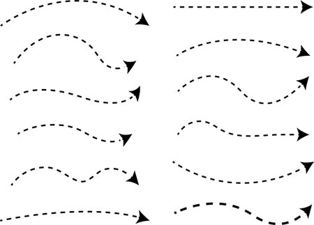 Collection of Curved and Wavy Dashed Arrow Pathsのイラスト素材