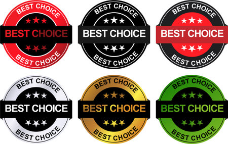 Best Choice Award Badges with Stars Setのイラスト素材