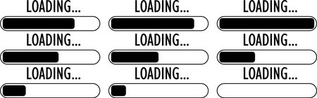 Loading progress bars showing different completion stages