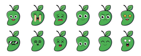 mango emote setのイラスト素材
