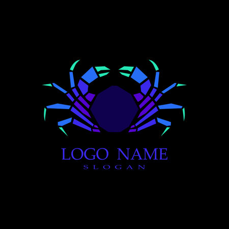 Crab logo template vector icon illustration design. Seafood logo templateのイラスト素材