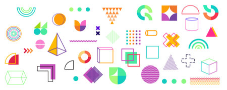 Geometric shapes set. Minimalistic trendy design. Vector illustration