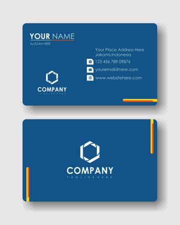 Blue Business Card Template. Modern Creative and Clean Design. Vector Illustrationのイラスト素材