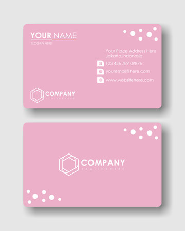 Business card template. Pink color. Vector illustration for your design.のイラスト素材