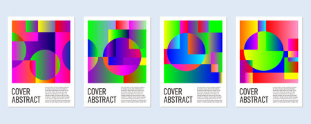 Colorful geometric poster and cover design. Minimal geometric pattern gradients backgrounds.