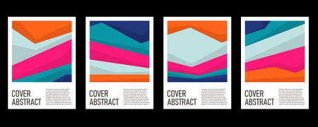 Colorful geometric poster and cover design. Minimal geometric pattern gradients backgrounds.のイラスト素材