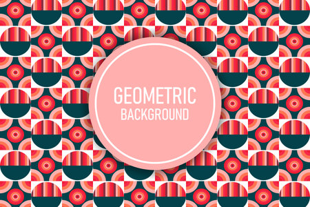 Geometric background. Seamless pattern with circles. Vector illustration.のイラスト素材