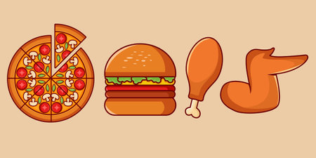 Fast food concept with menu icons design, vector illustration eps 10のイラスト素材