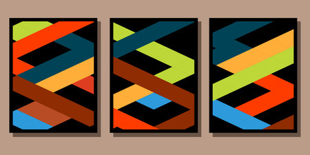 Set of abstract geometric backgrounds for your design. Vector illustration EPS10のイラスト素材