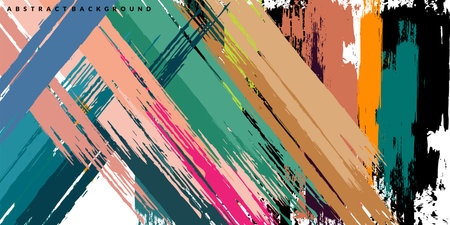 Abstract vector background with brush strokes. Grunge texture with stripes.のイラスト素材