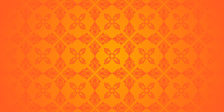 Abstract orange background with floral pattern. Vector illustration for your design.のイラスト素材