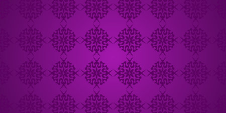 Background with a colorful, diverse cyclic pattern in shades of purple.のイラスト素材