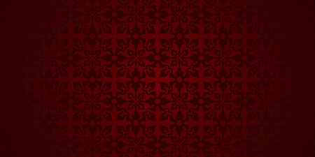 Dark red background with a pattern of snowflakes. Vector illustration.のイラスト素材