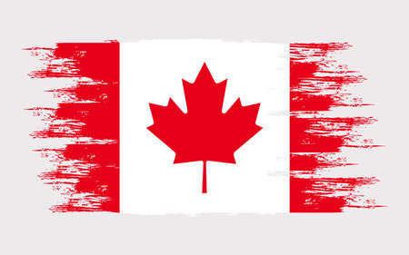 Grunge Canada flag. Brush stroke illustration. National flag of Canadaのイラスト素材
