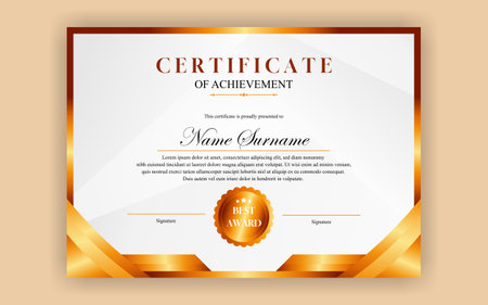 Luxury certificate of achievement template. Vector illustration EPS10.のイラスト素材