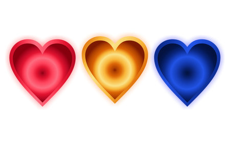 Colorful hearts on a white background. Vector illustration. Eps 10.のイラスト素材