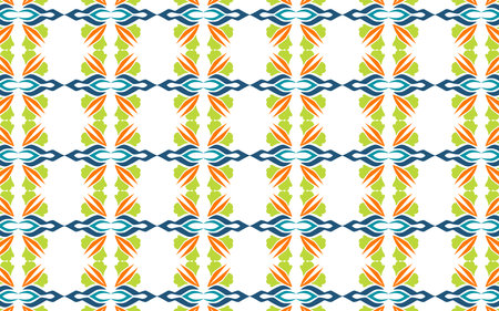 Seamless pattern illustration in traditional style - like Portuguese tiles.のイラスト素材
