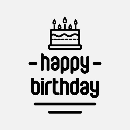 Happy Birthday with Cake - Vector for greeting, birthday, anniversary, partyのイラスト素材