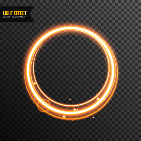 Circle Light Effect Vector transparent with golden glitterのイラスト素材