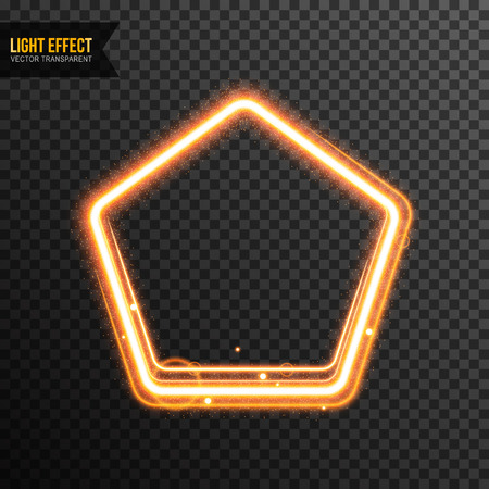 Pentagon Light Effect Vector transparent with golden glitterのイラスト素材