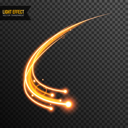 Glow Light Effect Vector transparent with golden line swirlのイラスト素材