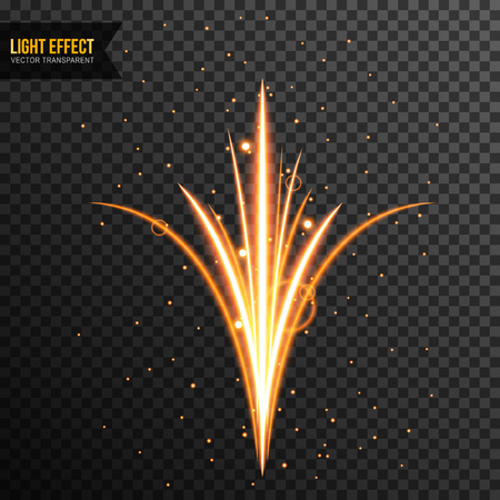 Glow Light Effect Vector transparent with golden line swirlのイラスト素材