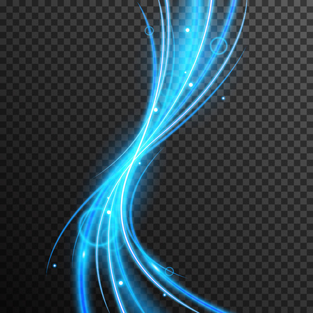 Light Effect vector transparent with line swirl and golden sparklesのイラスト素材