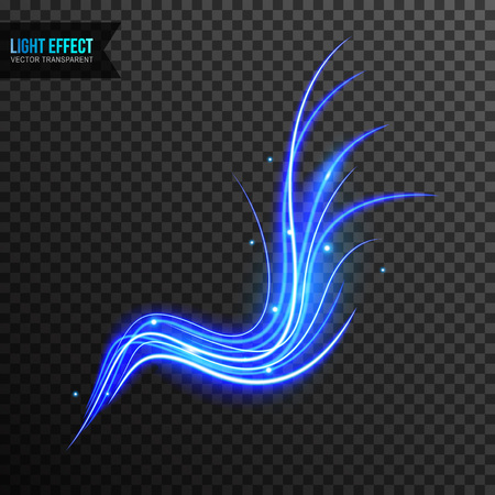 Light Effect vector transparent with line swirl and golden sparklesのイラスト素材