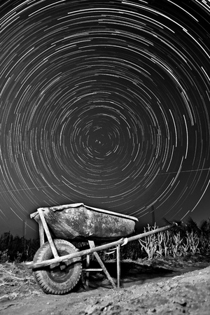 star trailsの写真素材