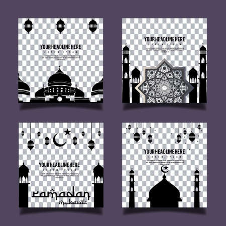 ramadhan kareem set of sale banner template designのイラスト素材