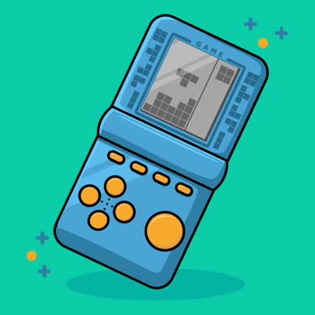 Game console vintage retro tech illustration cartoon style isolated for any designのイラスト素材