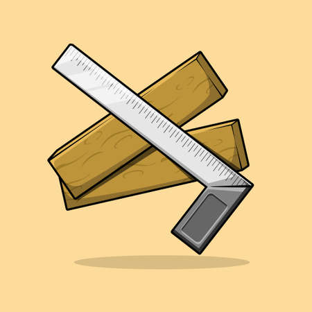 Steel Square and woods vector illustration clip art for any designのイラスト素材
