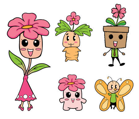 Set of Alien Flower illustration.のイラスト素材