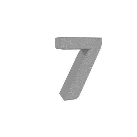 3D illustration number 7. Isolated on white background. 3D rendering. 3D font for graphic design