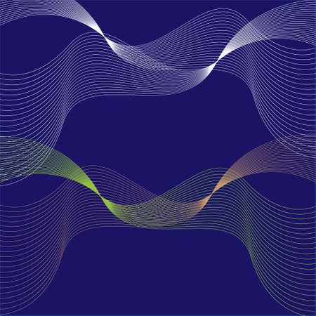 Abstract wave element for design. Digital frequency track equalizer. Stylized line art background.illustration. Wave with lines. Curved wavy line, smooth stripe.のイラスト素材