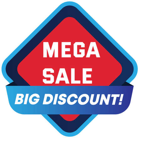 Sale banner template design, Mega sale special offer. Vector illustration.のイラスト素材